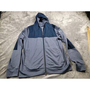 Under Armour Mens Large Fitted Long Sleeve Full Zip Up Allseasongear Jacket Blue